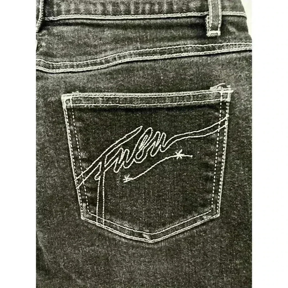 FUBU Collection Y2K Womens Size 7/8 Black Pants Jeans Logo - Picture 10 of 12